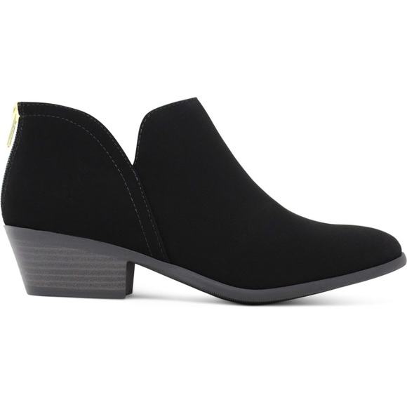 Women's Cut-Out Low Block Heels Ankle Booties - Picture 6 of 6